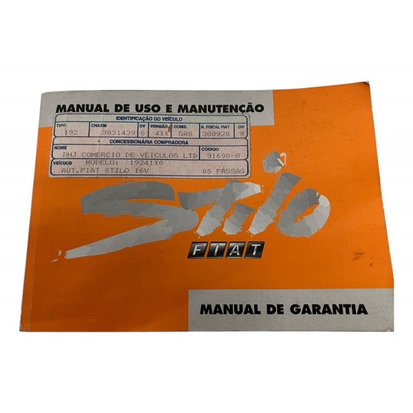 Manual Proprietário Fiat Stilo 16v 2002 2003 2004 2005 2012