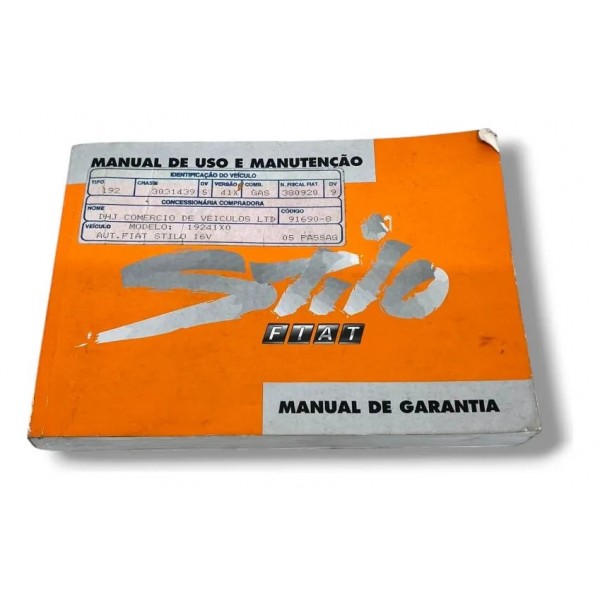 Manual Proprietário Fiat Stilo 16v 2002 2003 2004 2005 2012